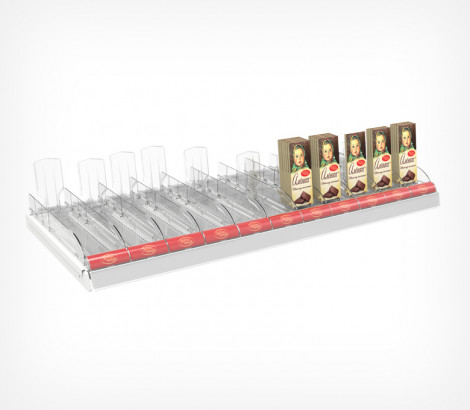 Набор для выкладки плиточного шоколада CHOCO-TRAY-SET-11 на 11 секций на полку длиной 1000 мм EPG