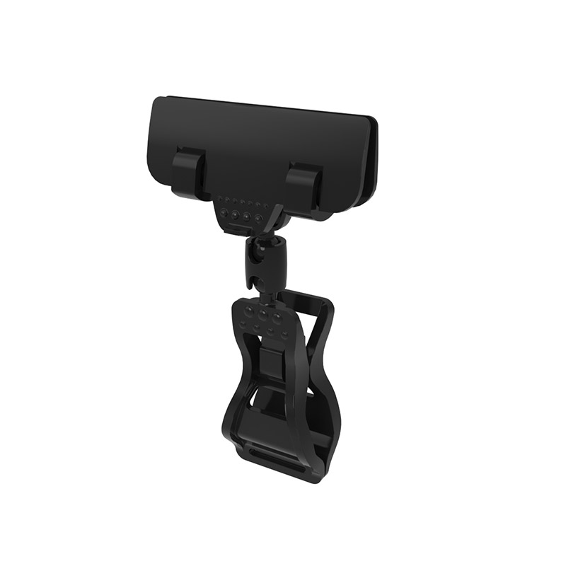Ценникодержатель на прищепке универсальный с узким зажимом FX-CLAMP-SLIM на ножке 0 мм, черный EPG